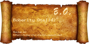 Boberity Otelló névjegykártya